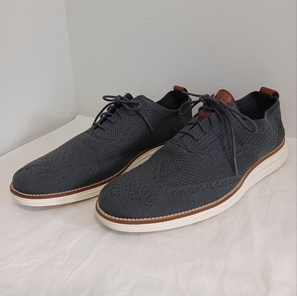 Cole Haan Mens Original Grand Stitchlite Wingtip Oxford Gray lace-up Sz 11.5 main image 5